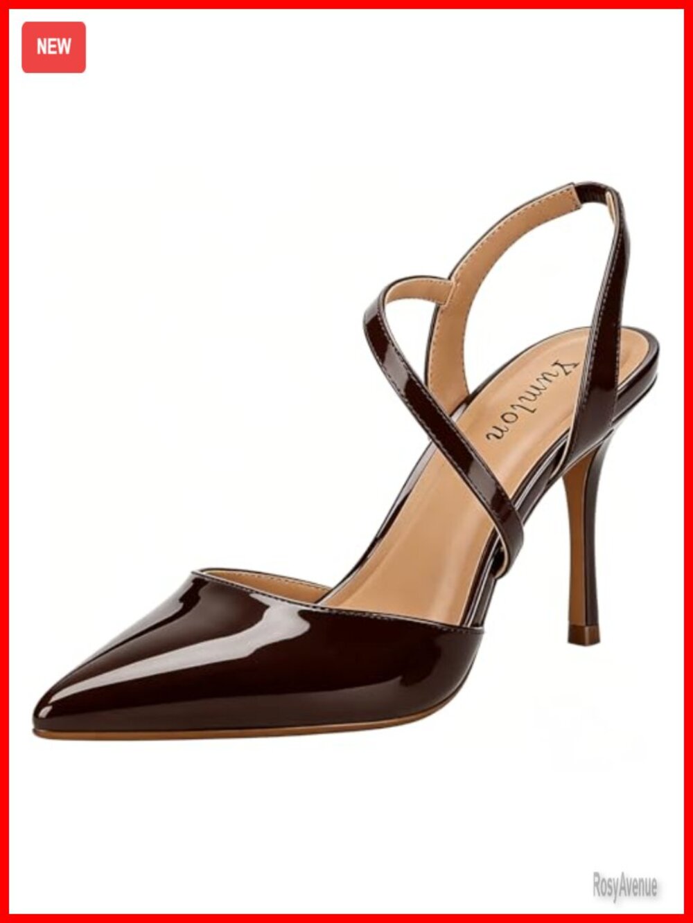 Women's Slingback Stiletto Heels Pointed Toe Ankle Strap Pumps for Wedding Prom